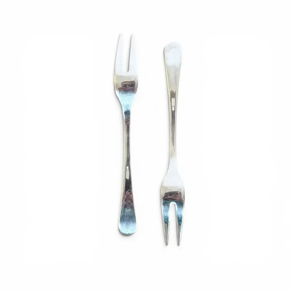 Solingen 18/10 Stainless Steel VTG Set of 2 Gold Swirl Appetizer Cocktail Forks
